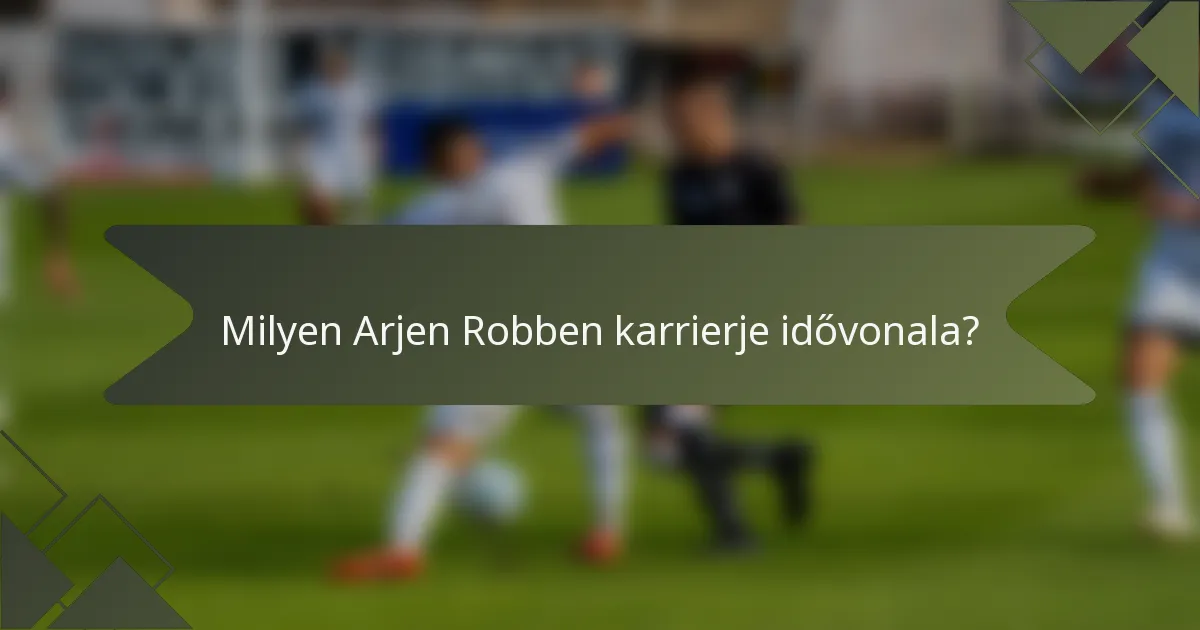 Milyen Arjen Robben karrierje idővonala?