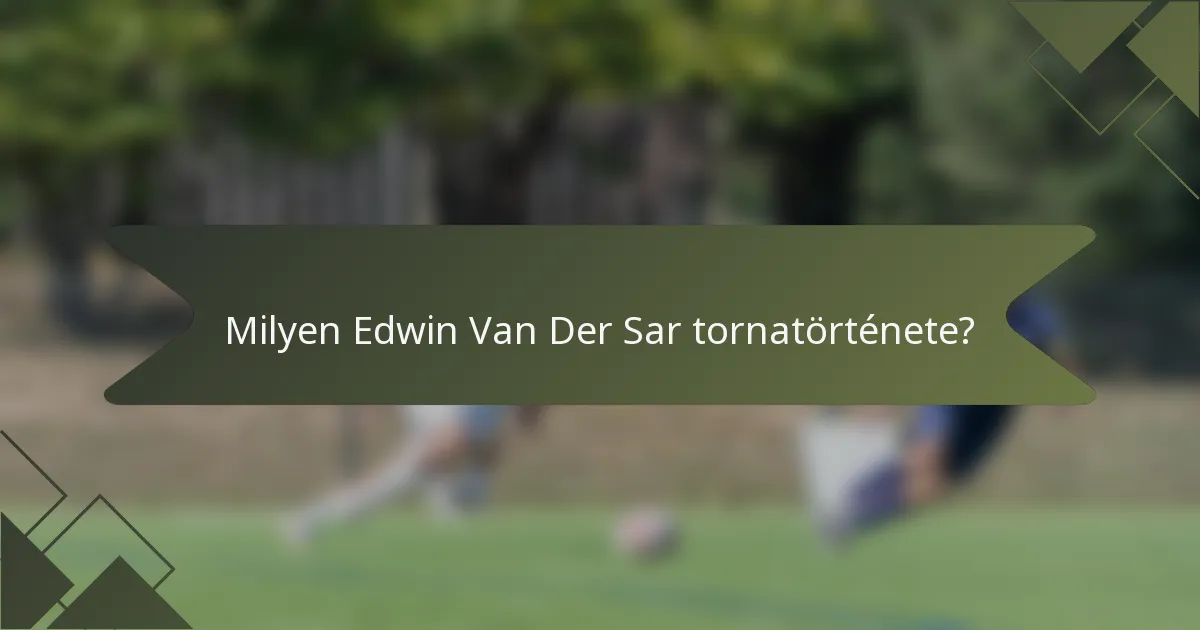Milyen Edwin Van Der Sar tornatörténete?